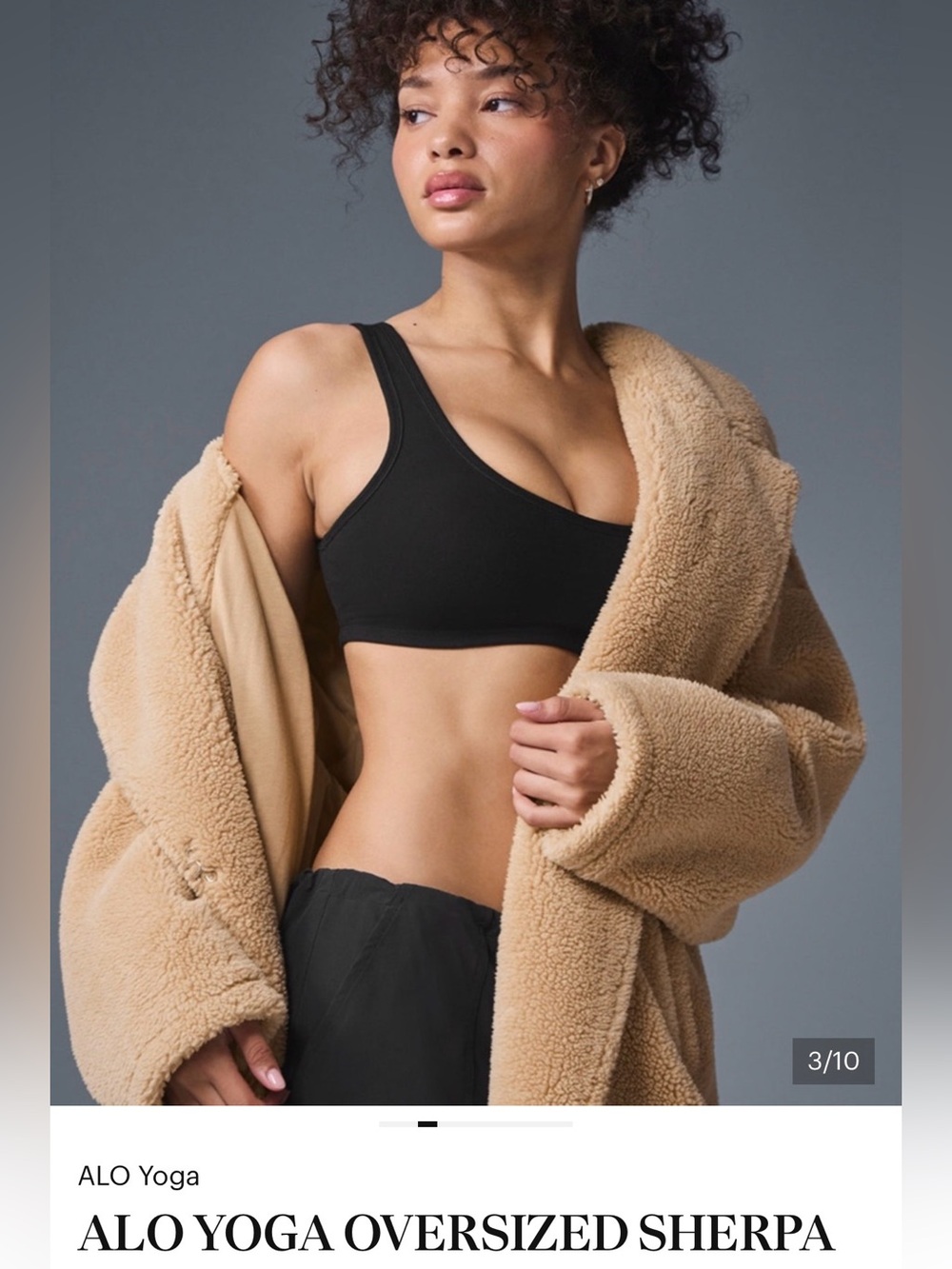 ALO Yoga Plush Oversized Sherpa Coat in Camel/Tan